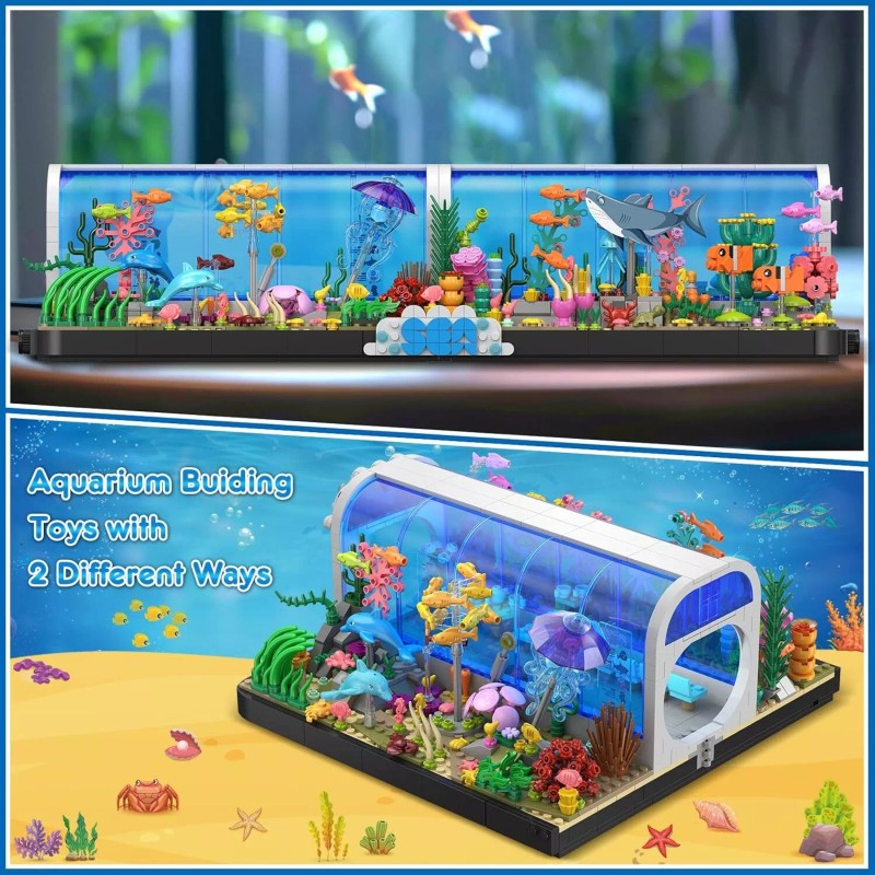 HOGOKIDS Aquarium Building Sets - 2 Styles Oceanarium Building Toy