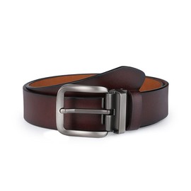 VRLEGEND Men's Leather Belt, 110 - 180 cm, Leather Jeans Belt, Removable, Adjustable Buckle - 110