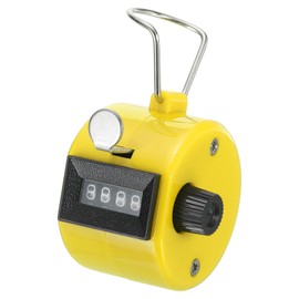 PATIKIL Clicker Counter, Handheld Tally Counter Mechanical 4-Digit Number Click Pitch Counter for Coaching Knitting, Golf, Lap, Fishing, Yellow