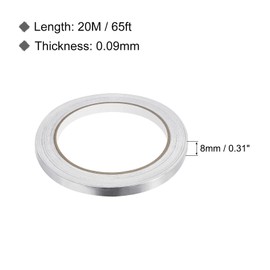 MECCANIXITY Aluminum Foil Tape, 0.31 inch x 65ft Foil Tape (3.5 mil), High-Temperature HVAC Tape, Silver Tape Aluminum Tape for Ductwork, Dryer Vent, HVAC (Pack of 3)