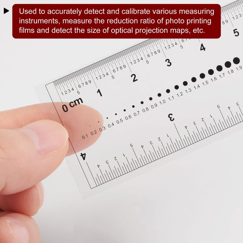 sourcing map Film Flexible Ruler 4 Inch 0.1mm Scale PET