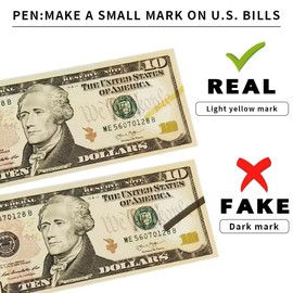 Counterfeit Money Bill Detector Pen – Easy to Use and Reliable Universal Currency Fake Bill Checker for Personal & Commercial Use – Ensures Authenticity and Prevents Fraud (2 Pack)