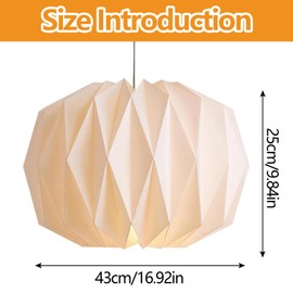 Origami Design Paper Lampshade, Nordic Creative Paper Lampshade, Pendant Lampshade, Modern Lampshade, Folding Pendant Light, Art Decor for Living Room, Bedroom