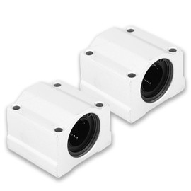 Linear Ball Bearing Sliding Block, 2 Pieces SC20UU 20 mm CNC Linear Ball Bearing Slide Block Bushing, 54 mm Length, 50 mm Width, 40 mm Height, 20 mm Inner Diameter, Aluminium Alloy Closed Linear