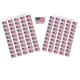 100 Country Flag 1.5″ x 1″ Self Adhesive World Flag Scrapbook Stickers Made in USA, 2 Sheets of 50, 100 International Sticker Decal Flags Total (United States, Left Hand)