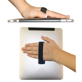 LOVEHANDLE Tablet/XL Grip for Most Tablets and Large Smartphones, Black and Mauve Rose Elastic Strap Finger Grip with Black Base (LHT-01-BLK-ROSE, Pack of 2)