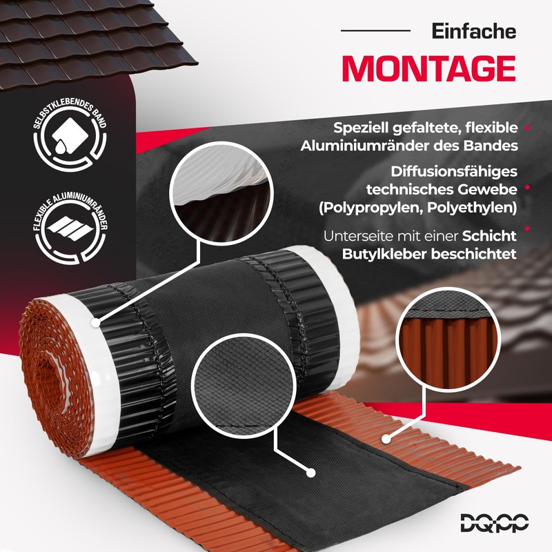 240 mm Wide 5m Long Brick red (RAL-8004) roof Ridge