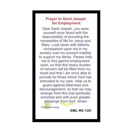 Gifts by Lulee, LLC Saint Joseph the Worker - to ask for a job - Prayer Card with or without a Medal with or without Necklace Your Choice (prayer card only)