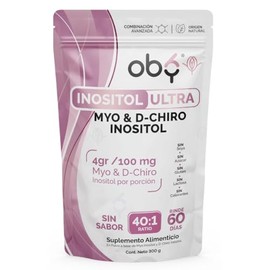 Oby Inositol Ultra | 4100 mg porción | Myo & D-Chiro Ratio 40:1 | 120 tomas | Myo Inositol Oby Ultra Puro PREMIUM | Polvo 300 g