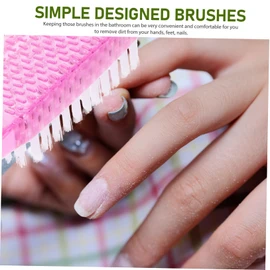 Healeved Dust Brush Nail Cleaning Brush Set 2pcs Fingernail Brush Handle Nail Brush Sc for Manicure Supplies