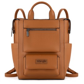 Wrangler Women Backpack Purse Convertible Backpack Vegan Leather Ladies Anti Theft Backpack WG161-91123LBR