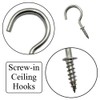 xiaozhenjida 50 Pcs Screw-in Ceiling Hooks Screw Hooks Cup Hooks
