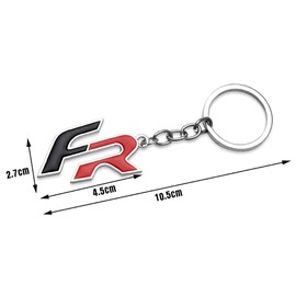 Protrex UK Key Ring Chrome 'FR' Tarraco Mii Arona Ateca Ibiza Toledo Leon Alhambra Arosa Marbella Inca Altea Exeo, Chrome/Red/Black, M, Chrome/Red/Black