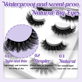 BTLLSSH Faux Mink Eyelashes - Weightless & Fluffy Strip Lashes 8 Pair for a Vivid 3D Effect Reusable, Easy to Apply Vegan Mink Eyelash Cruelty-Free Mink-Like False Eyelashes