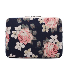 Canvaslife White Rose Laptop Sleeve 15 Inch 15 Case and 15.6 Laptop Bag
