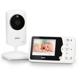Alecto DVM-64 Wireless Camera Baby Monitor (100% Interference-Free and Private) with Pivoting Video Camera, Night Vision, Intercom Function, High Range, White