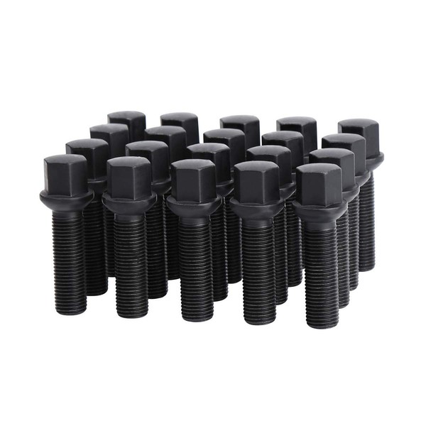 dynofit 14x1.5 Extended Lug Bolts for Wheel Spacers, 20pcs 45mm Shank/69mm Tall Ball Seat Aftermarket Lug Studs for A1 A2 A3 A4 A5 A6 A7 A8 S1 S2 S3 S4 S5 S6 S7 S8, Fit CC Golf Jetta Lavid Se
