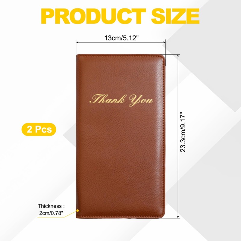 PATIKIL Restaurant Check Presenter, Pack of 2 PU Leather Receipt