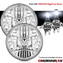 CHUSYYRAY Pair 7"inch Round LED Headlight Hi/Lo Beam fits Chevy 67-1981 Camaro 75-1980 C10