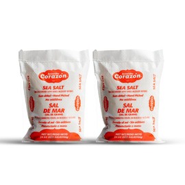 Amorcito Corazón - Coarse Sea Salt - Natural Salt from Mexico - 2-Pack (24.64 oz, 700 g Each) - Perfect for Drinks, Meat, Seafood, Dips, Desserts, Veggies, and More