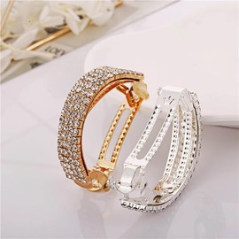 Danshinbow 2 x Women Half Round Rhinestone Ponytail Hair Clip