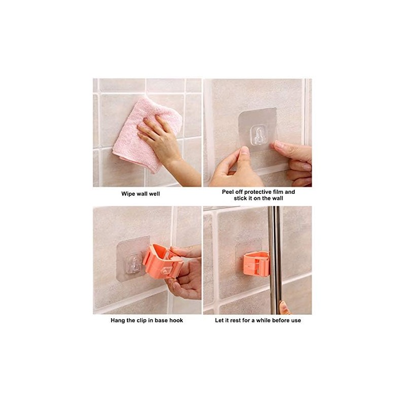 wjq&linyuzi Mop Rack Bathroom Accessories Wall Mounted Shelf Organizer Hook