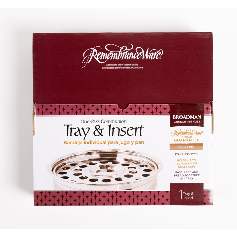 Broadman Church Supplies RemembranceWare Communion One Pass Tray & Disk,