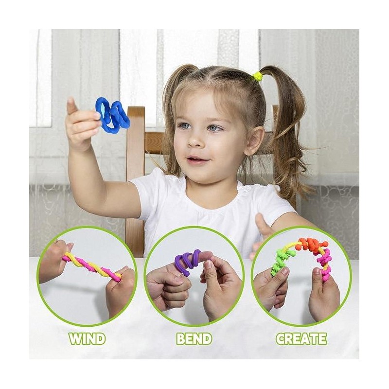 Fidget Toys Sensory Stick Set 6 Pack with Stretchy Textured