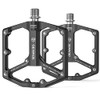 GEWAGE Road/Mountain Bike Pedals - 3 Bearings Bicycle Pedals - 9/16â CNC Machined Flat Pedals with Removable Anti-Skid Nails (Black)