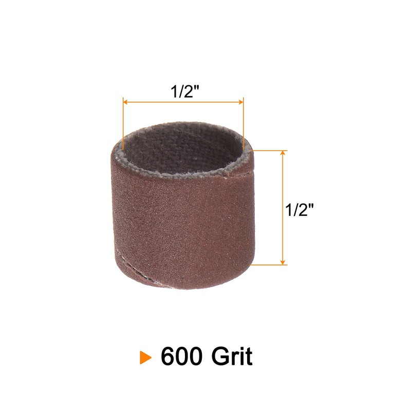 sourcing map 100pcs Sanding Drums 1/2 Inch Mini Sanding Sleeves