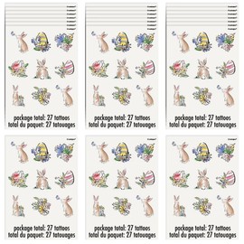 Dainty Easter Assorted Egg Decorating Tattoo Stickers - (27 Count) - Multicolor Temporary Tattoos for Kids & Adults - Perfect for Creative Easter Crafts & Festive Celebrations