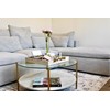 Sagala 20"x20" Extra Large Ottoman Tray with Gold Handles, Ivory