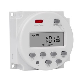 CN101S 1 Second Interval 5V 12V 24V 110V 220V Digital LCD Timer Switch 7 Days Weekly Practical Programmable Time Relay Programmer(110V)