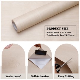 FEILAYS Wood Grain Contact Paper Peel and Stick Wood Wallpaper Thicken Textured for Furniture Cabinets and Drawers Countertops Waterproof Self Adhesive RealisticWood Sensation 23.6''x 78.7''