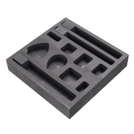 MECCANIXITY Gold Silver Graphite Ingot Mould Crucible for Casting Metal Aluminum Copper Brass Melting Refining, with 3pcs Graphite Slider 3.94"x3.94"x0.79"