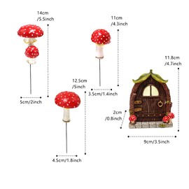 Meyas Outdoor Statues Fairy Garden Decoration, Miniature Garden Sculpture Statues Ornament,Outdoor Art Yard Garden Gnomes Tree Face Figurine Indoor Decoration Garden Statue Mushroom Glow in The Dark