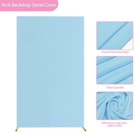 Fomcet Wedding Arch Cover Dusty Blue 6.6FT x 4FT Square Spandex Arch Backdrop Covers Stretchy Fabric for Birthday Party Baby Shower Anniversary Arch Stand Decoration
