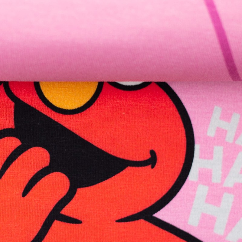 Swafing Sesame Street Cotton Jersey Panel Elmo Pink