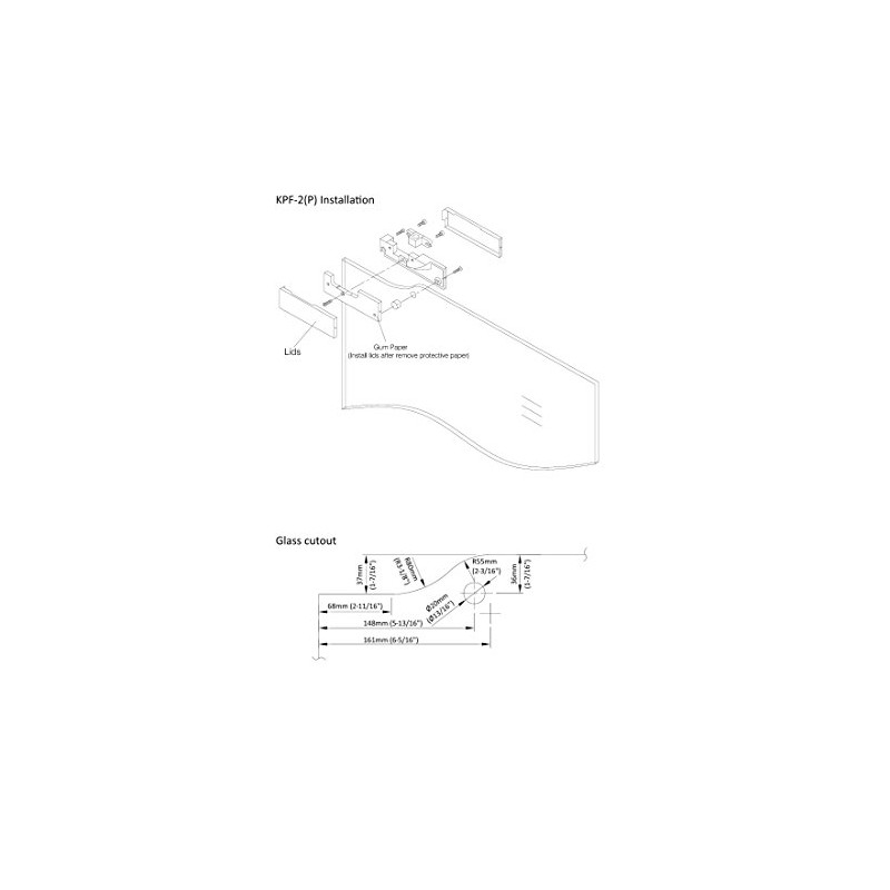NHN Model:KPF-2P-CAA Top Patch Fitting for Glass Door, Anodized Aluminum