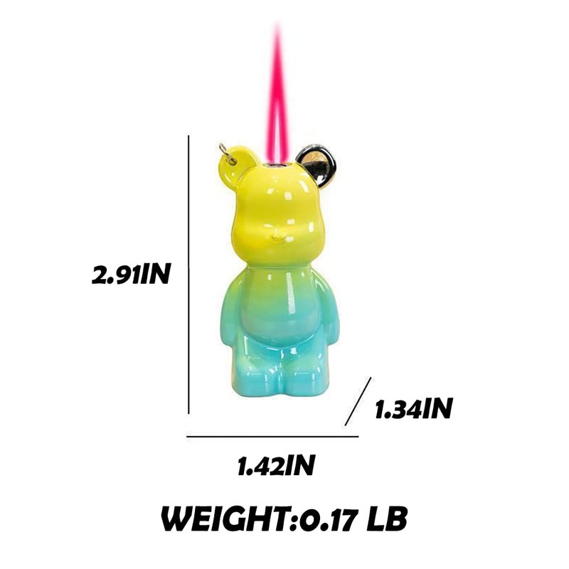 SIMBAE Cute Cartoon Cool Lighter, Windproof Straight Punch Lighter, Compact