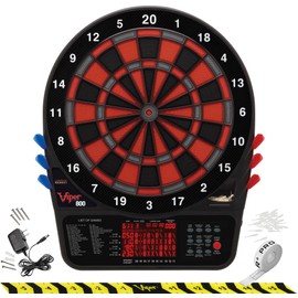 Viper by GLD Products 800 Regulation Size Electronic Dartboard, Featuring 57 Game options for up to 16 players, Enhanced Scoring Experience with Ultra-Thin Spider, and Top Quality Segments to Reduce Bounce Outs, Black