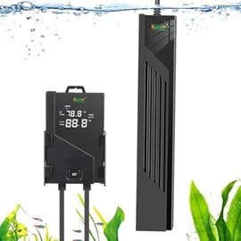 hygger Aquarium Heater with Intelligent Temperature Controller, 200W for 27-53 Gallon Submersible Fish Tank Heater with Leaving Water Automatically Stop Heating System, for Freshwater Saltwater