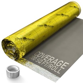 Premium Floor Underlayment with Moisture Barrier – 200 sq ft Roll, 3mm Thick – Quiets Foot Traffic Noise, Under Floor Insulation for Hardwood, Laminate, and Vinyl Plank Flooring, Gold