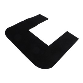 jojofuny U-Shaped Toilet Mat, Black, 55.80X55.00CM (21.93X21.61IN), Bathroom Rug, Polyester, Machine Washable, Minimalist, 1 Pack