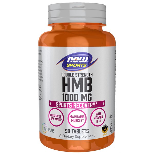 NOW Sports Nutrition, HMB (β-Hydroxy β-Methylbutyrate), Double Strength 1,000 mg, 90 Tablets