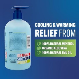 Blue Stop Max Massage Gel for Body Aches, 8 oz Pump Bottle; 3 in 1 Product Relieves Body Aches, Supports Joints and Nourishes the Skin