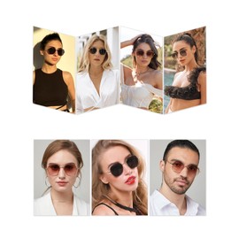 SOJOS Retro Hexagon Square Polarized Sunglasses for Women Men Vintage Hexagonal Polygon Shades SJ1101, Gold Frame/Grey Lens