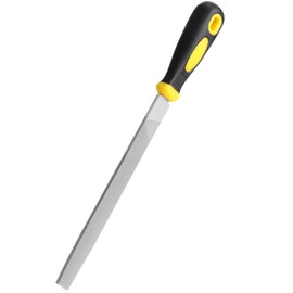 Uaorexplo 8in Flat Hand Metal File, Total 12in Length, Ergonomic Rubberized Handle, Uniform Teeth, Strength High Carbon Steel, perfect for Long Time Use for Trimming, Sharping Metal, Stone, Wood, etc.