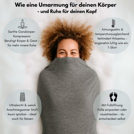 Rivello Somnia Sleeping Blanket - Gentle Compression Like a Hug | Ultralight & Breathable | Alternative to Weighted Blanket | For Adults & Children | 4 Sizes (S - 145 cm)