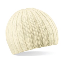 Beechfield Unisex Chunky Knit Beanie, White, One Size